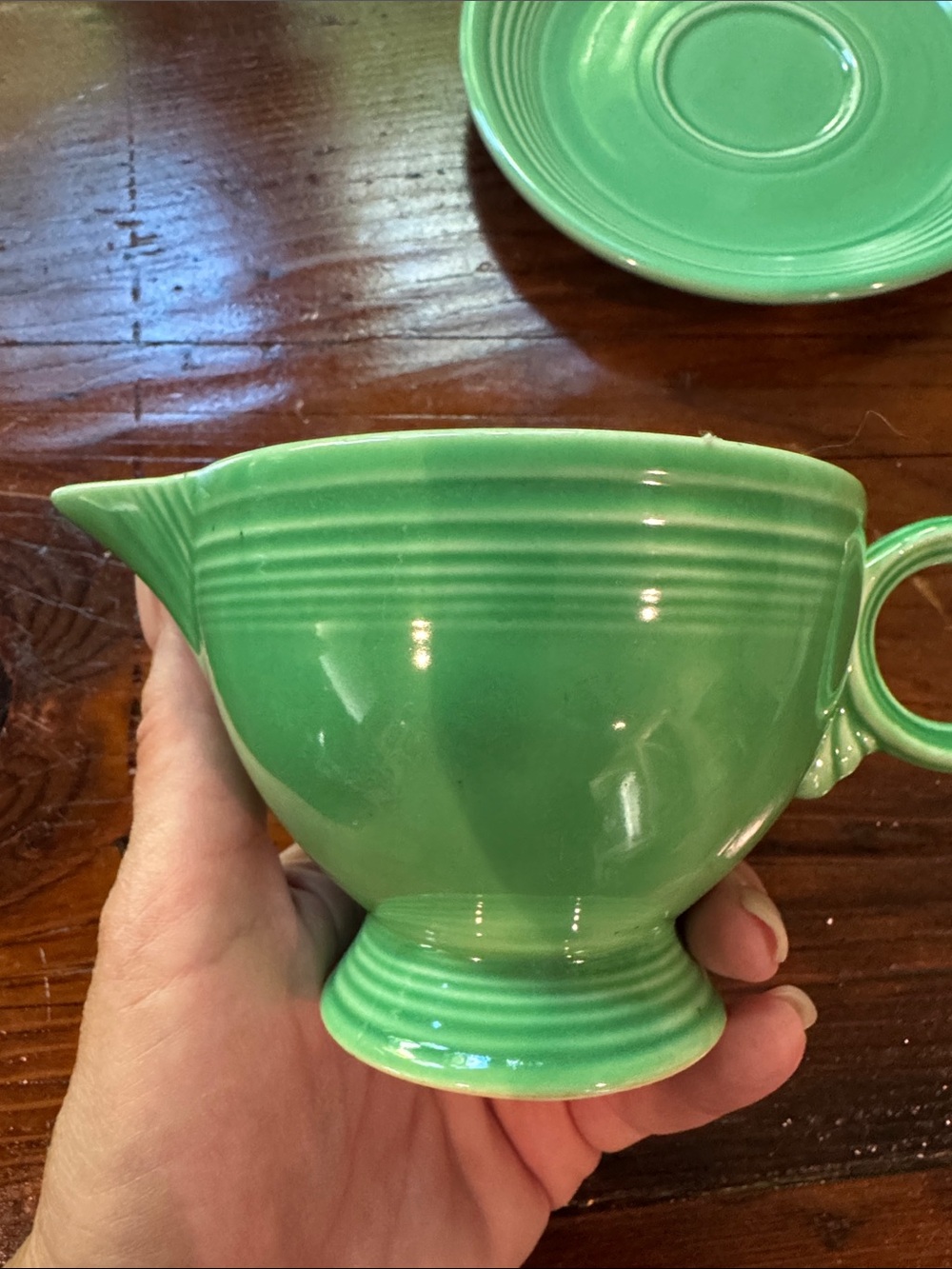 Fiestaware creamer and plate set - Picture 4 of 9